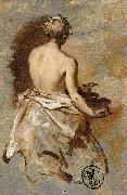 Nicolas Vleughels, Young Woman with a Nude Back Presenting a Bowl
